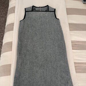 Vintage Sleeveless Wool Gray Shift Dress - Size 4